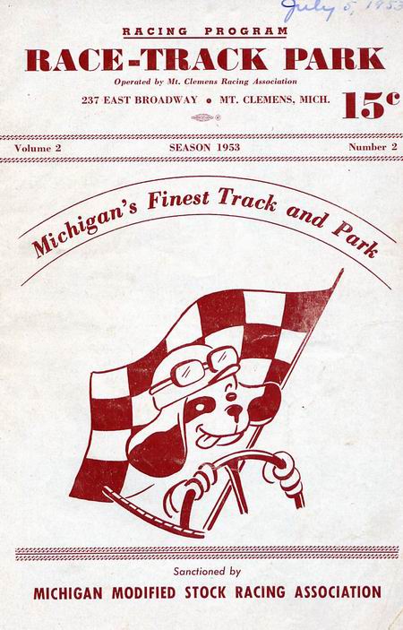 Mt. Clemens Race Track - 1953 Program From Dan Baumgarten (newer photo)
